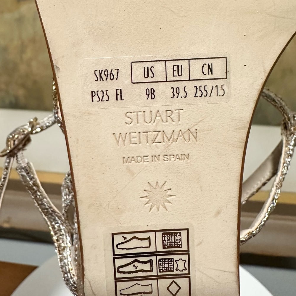 🌹STUART WEITZMAN 🌹 Oasis 50 Wedge Sandal In Gold Size: 9B - Picture 9 of 10